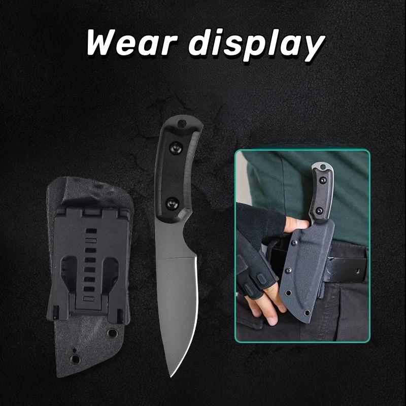 Outdoor High Hardness Small Straight Knife  Blade Ebony Handle Camping Survival Hiking Fishing EDC Tools Multi-Use Small Knife