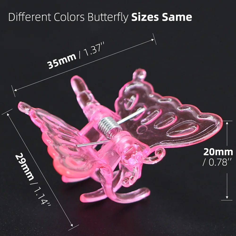 12-48PCS 20x35MM Cute Butterfly Plant Clips Orchid Support Clamp for Fixing Garden Climbing Vine Stem Colorful Animal Decoration