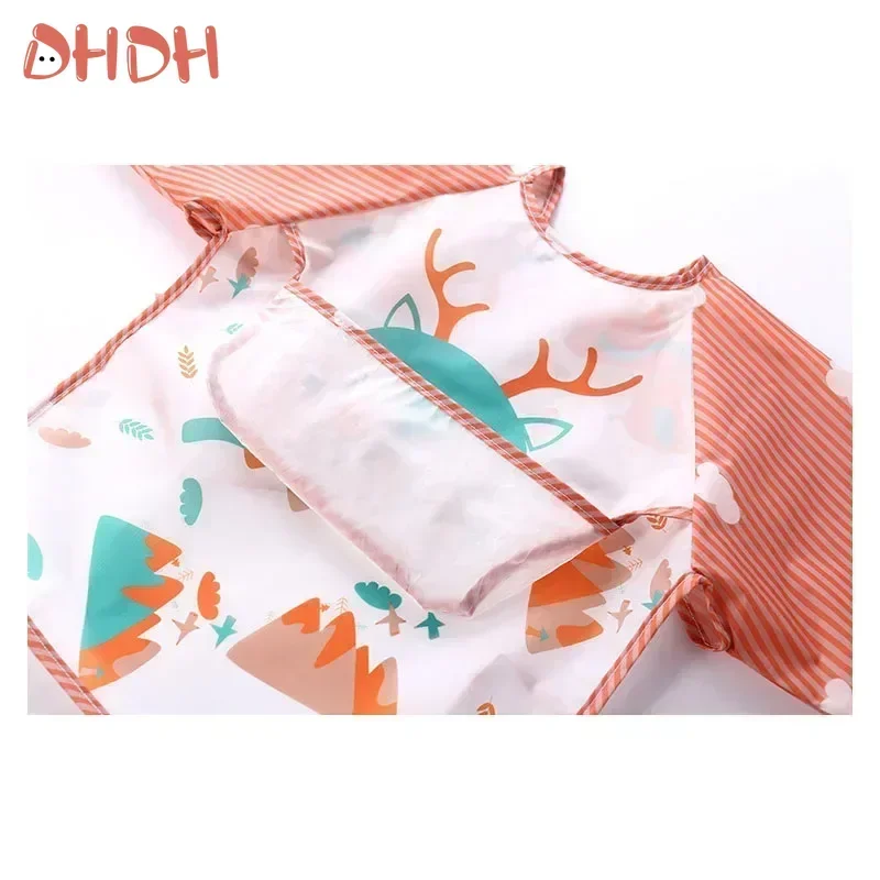 ผ้าพันคอแขนยาวสำหรับเด็กทารกผ้ากันเปื้อนผ้ากันเปื้อนเด็กอ่อนลายเด็กทารกผู้ชายกันน้ำสำหรับเด็กผู้หญิงผ้ากันเปื้อนลายกล้วย For1-3Year