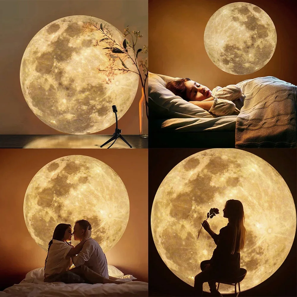 Earth Moon Projection Lamp Star Projector Planet Projector Background Atmosphere LED Night Light For Kids Bedroom Wall Decor New