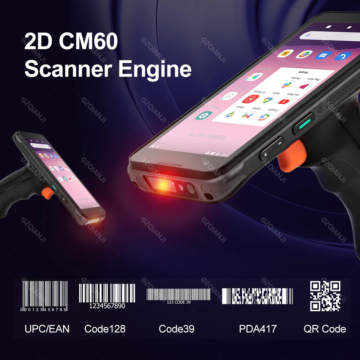 4G Industrial PDA With Handle Android 13 2DCM60 Scanner Date Collector Nfc Reader UHF 1D 2D Barcode Scanning Machine Handheld