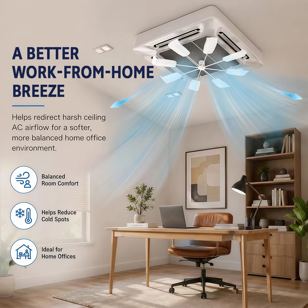 1 Main Unit + 8 Blades, Adjustable Air Conditioner Deflector to Prevent Direct Blowing, Comfortable Air Delivery Cover, Perfect for the Bedroom view 6