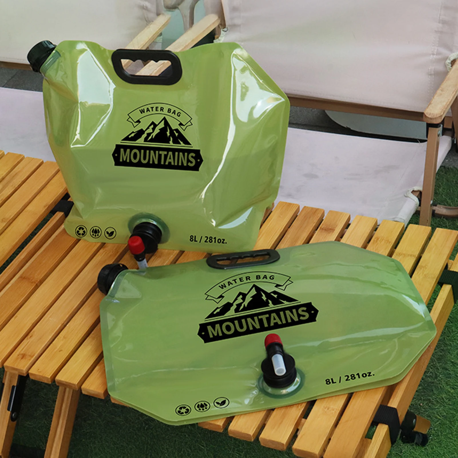 

8L Outdoor Water Bag Large Capacity Thickened Soft Water Bag Portable Folding Water Container With Faucet For Camping Picnic BBQ