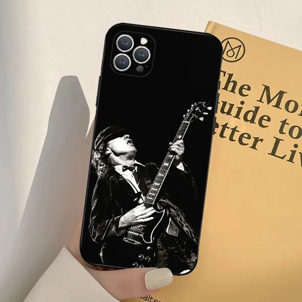 Music A-AC-DC Cool   Phone Case For iPhone 16,15,14,13,12,11,Pro,X,XS,Max,XR,Plus,Mini Soft Black Cover