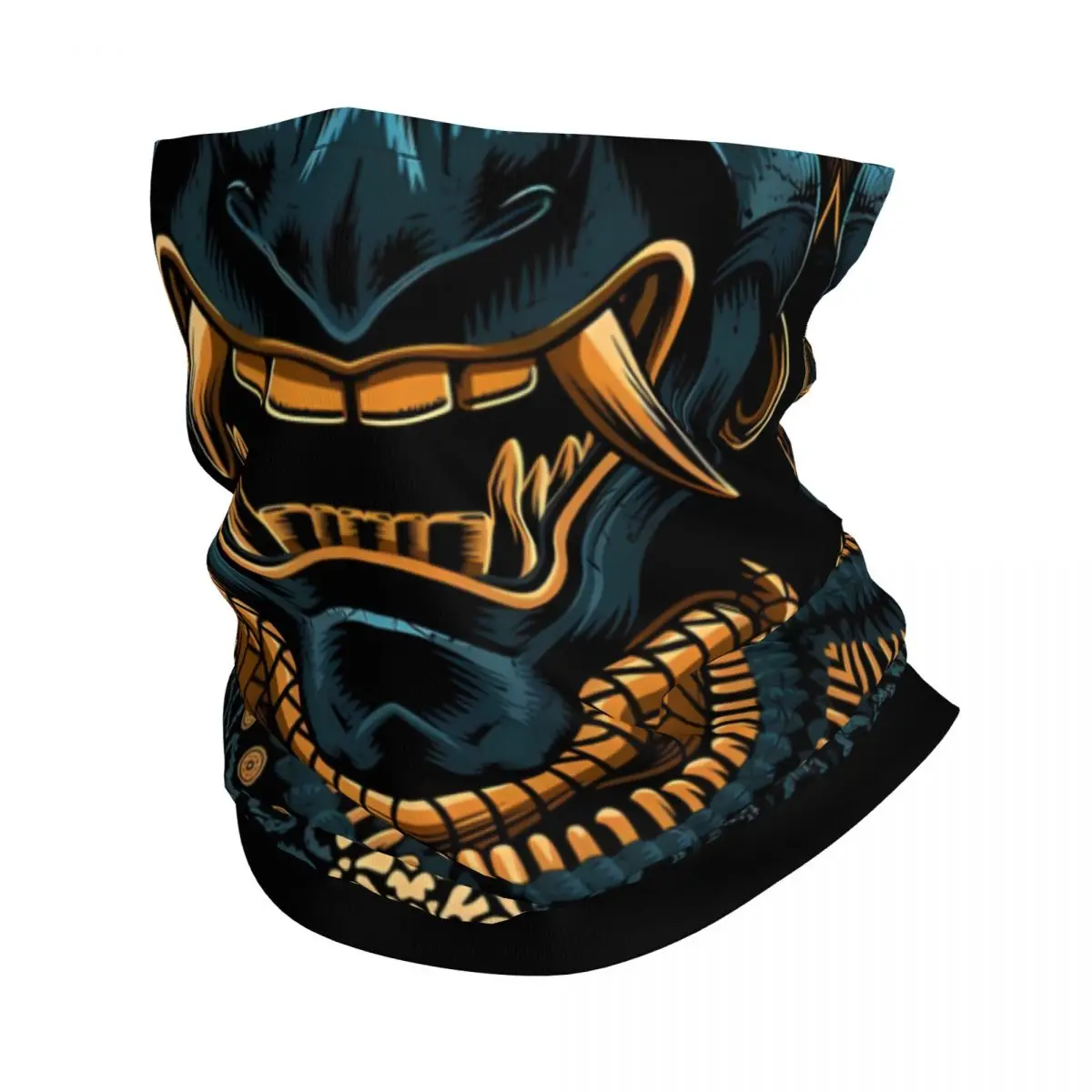 Impresionante Samurai Gold Thin Wrap bufanda Bandana cuello polaina cubierta de la cara diadema