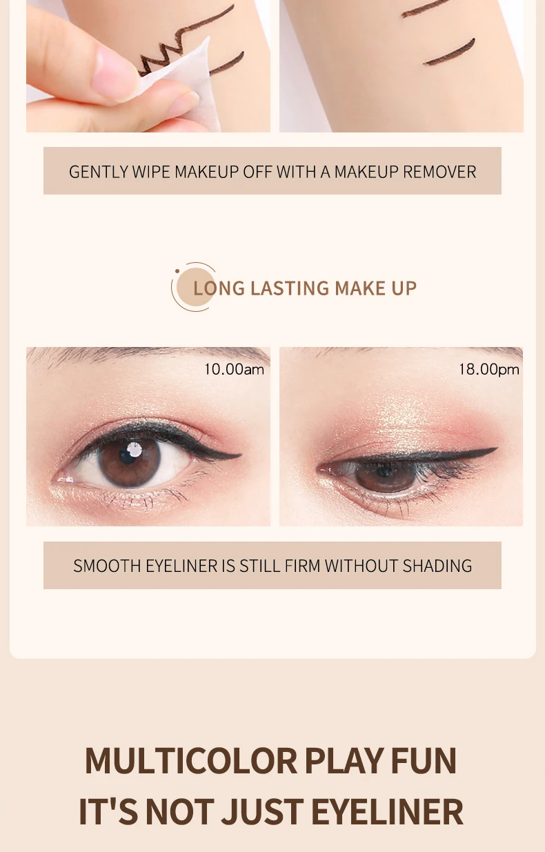O'CHEAL Eyeliner-Stempel, schwarzer flüssiger Eyeliner-Stift, wasserdicht, schnell trocknend, Doppelkopf-Eyeliner-Stift, Make-up für Damen, Kosmetik-Werkzeug – Detail 6
