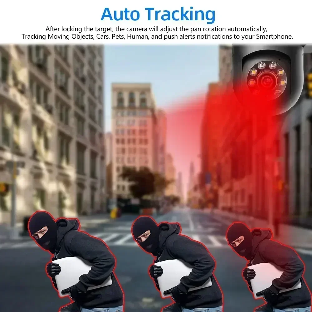 5G WiFi Surveillance Cameras HD 5MP IR Auto Tracking Full Color Night Vision Security Protection Motion CCTV Outdoor Camera