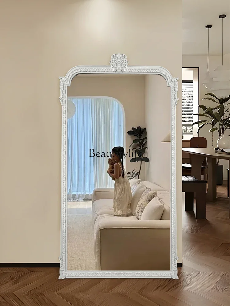 

ld14 American white full body mirror French custom size dressing mirror European style