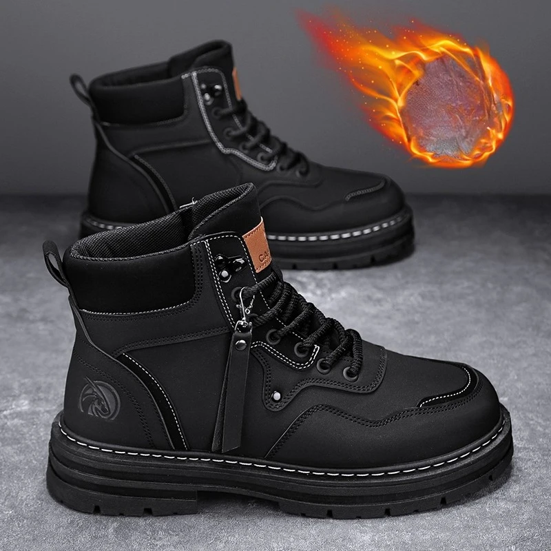 

Yongge M0210 Fleece Lined High Top Big Little Yellow Work Boots Big Toe Men's Shoes