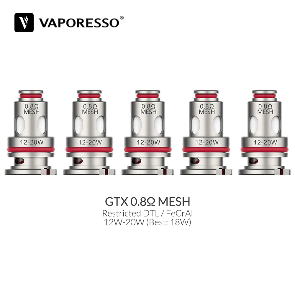 Originale Vaporesso GTX Coil 0.2/0.3/0.4/0.6/0.8/1.2ohm Mesh Coil atomizzatore Core per Target PM80 TARGET PM40 GTX ONE NANO E-Cig
