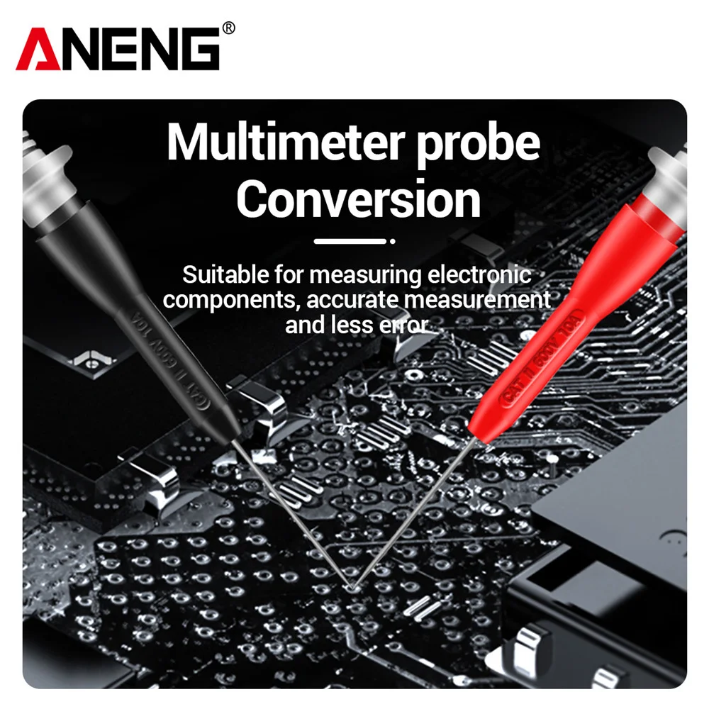 ANENG PT2002 Insulation Piercing Needle 1mm Pin Non Destructive Multimeter Test Probe 10A 600V for 2mm Test Lead