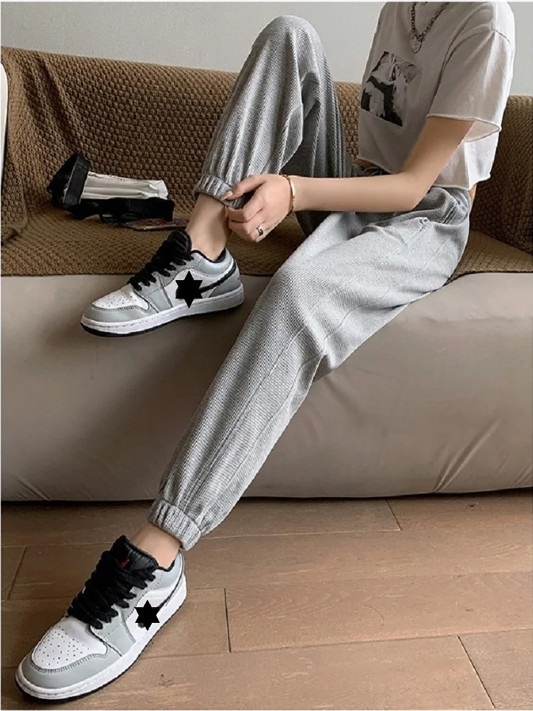 Autumn Winter Women\'s Ankle-Length Pants Walf Check Pants For Women High Waist Harem Pants Womens Loose Trousers Female 2022 New