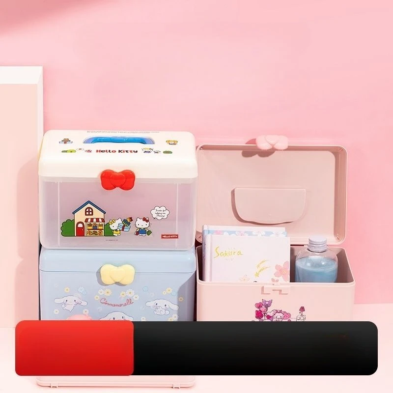 

Sanrio New Hello Kitty Cinnamoroll My Melody Toolbox Storage Box Storage Household Use Desktop Decorations Gifts for Girls Cute