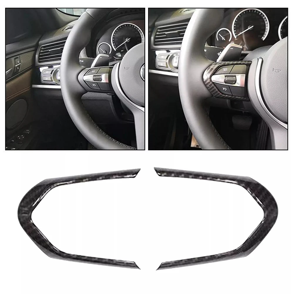 Car Interior Upgrade Carbon Fiber Car Steering Wheel Covers Automotive Switch Trim Cover High Universality Fitment No