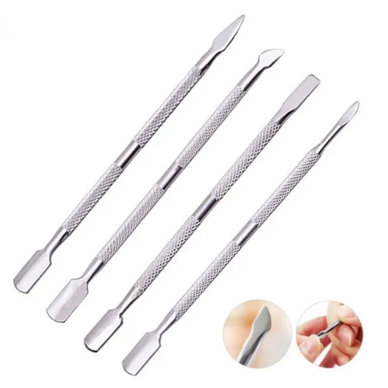 1 Stuk Dubbelzijdig Roestvrij Staal Cuticula Pusher Dode Huid Push Remover Voor Pedicure Manicure Nail Art Cleaner Care Tools