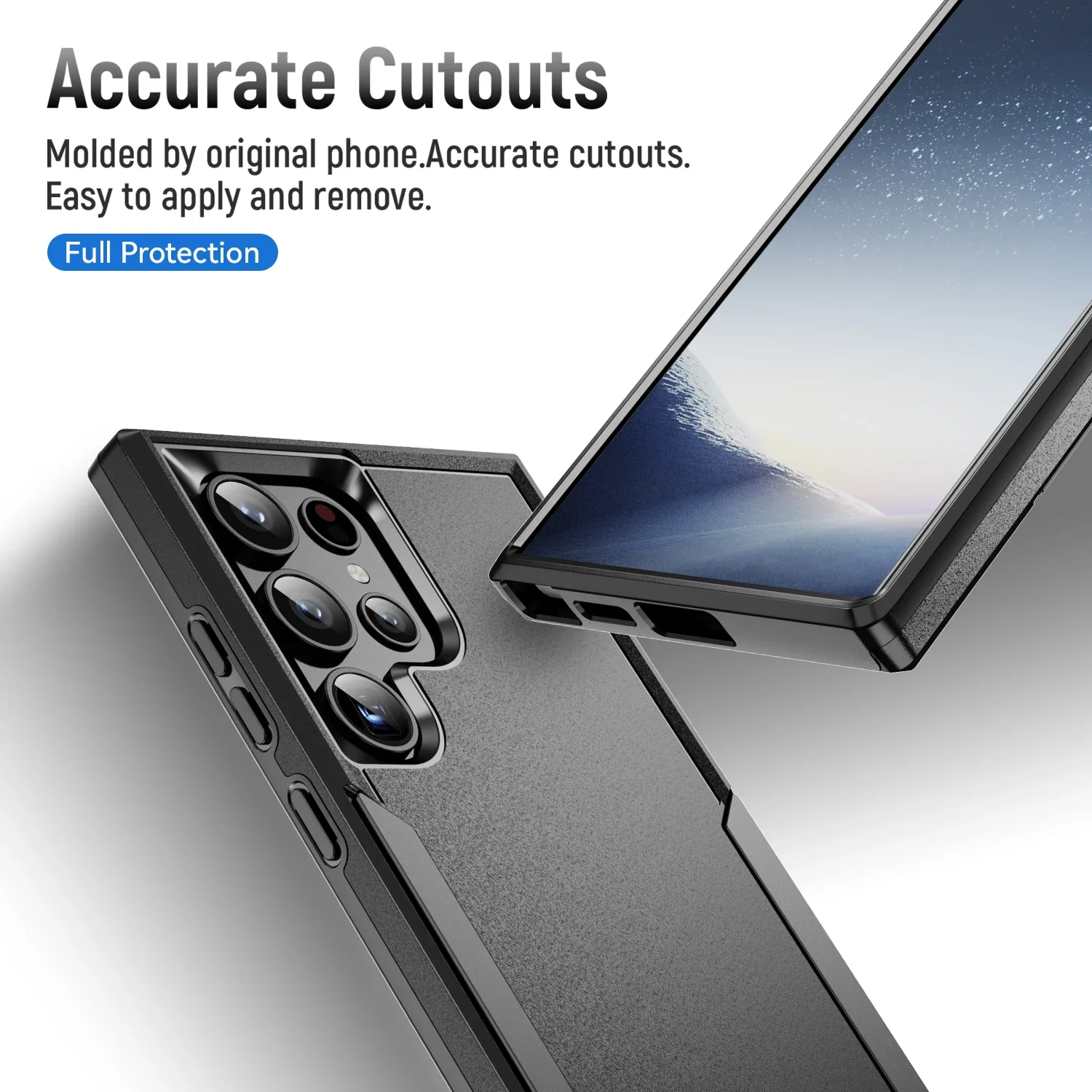 Für Samsung S25 Ultra S24 S22 S21 S20 A56 A36 A16 A55 5G A35 A15 Schwarz Dual Layer Rüstung Fall für Samsung Galaxy S23 FE 5G Plus