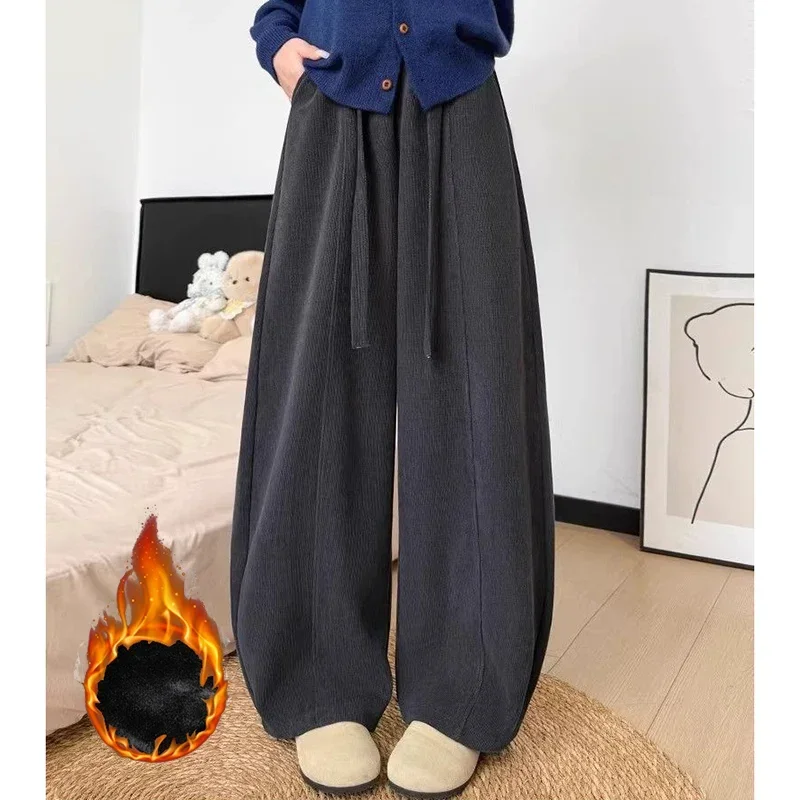 Winter-Jogginghose für Mädchen aus dünnem Fleece, modische, warme Plüsch-Freizeithose für Damen, hohe Taille, thermische Sweatpants für Mädchen – Detail 16