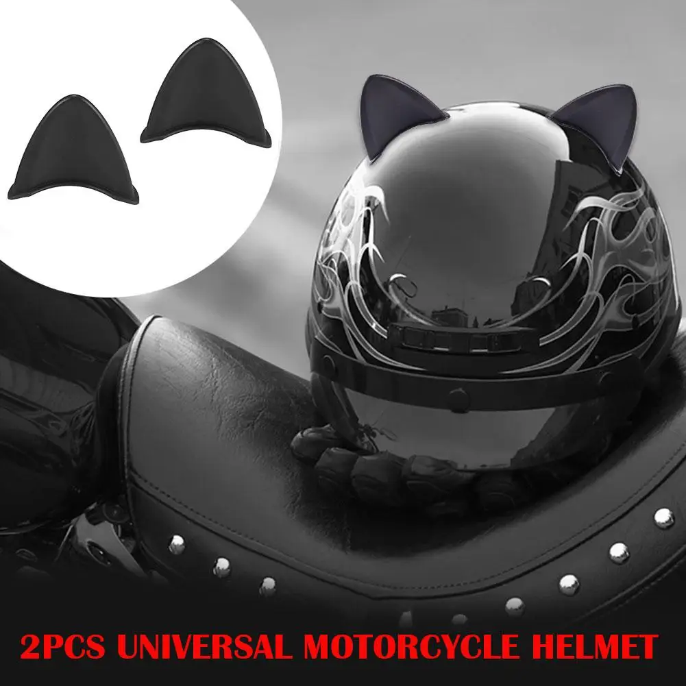 Universal Helmet Cat Ears Decoration Motorcycle Electric Car Driving Styling Cute Cat Ears Stickers Decor Helmet Accessories