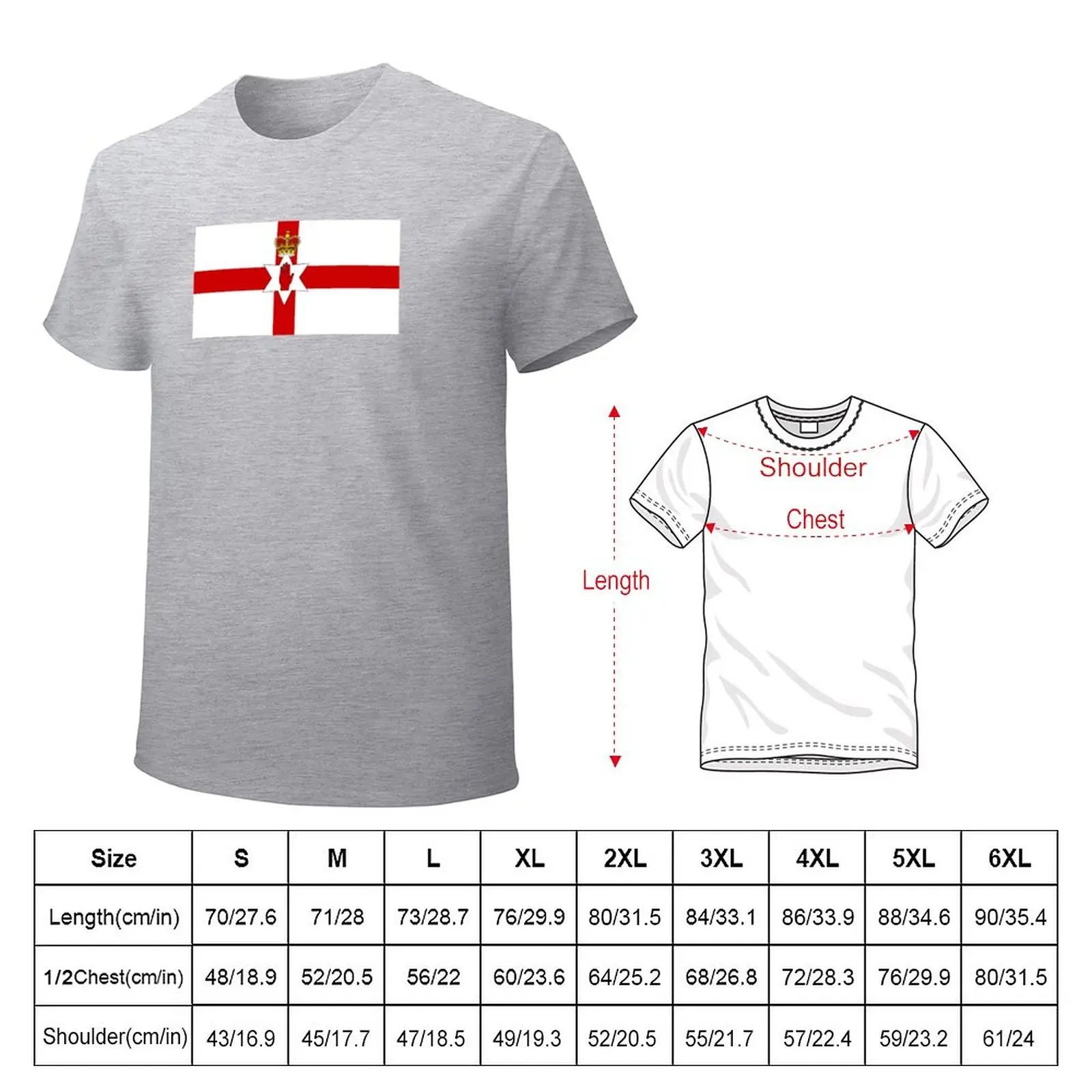 Ulster Banner Flag of Northern Ireland, 1953-1972 T-Shirt blanks korean fashion t shirts men