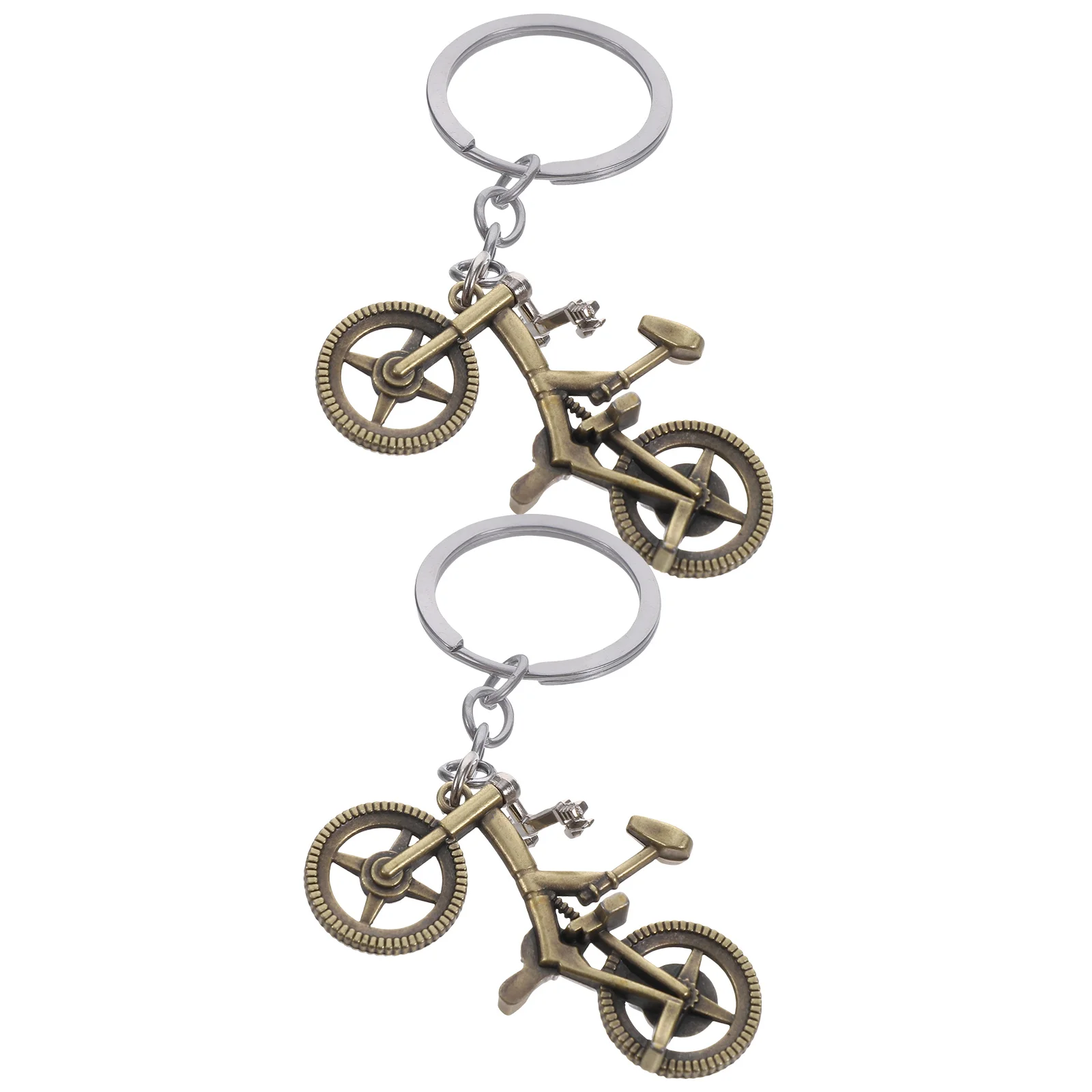 2 Pcs Key Chain Miss Pendants for Women's Cars Lucky Metal Cyclist Gifts Keychain