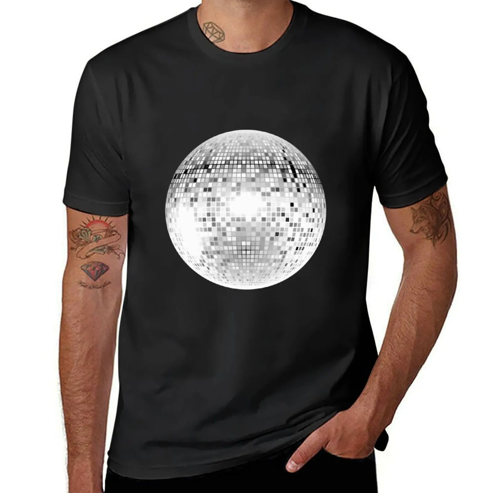 Disco Ball DJ Glitter Ball Bling On BLACK T-Shirt funny meme t-shirts T-shirts man Louboutins cotton t shirt men