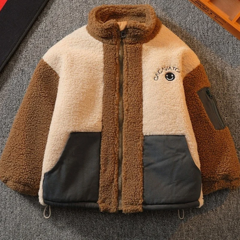 Veste coupe-vent en coton pour garçons, manteau chaud, survêtement épais, vêtements scolaires pour enfants, printemps, automne, 2024