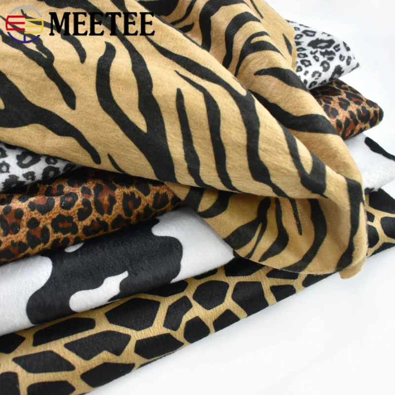 45/90*145cm Leopard Plüsch Stoff 0,4mm Dicke Kurze-haar Tiger Streifen Jacquard Stoff Tasche schuhe Sofa Dekor Stoffe DIY Material