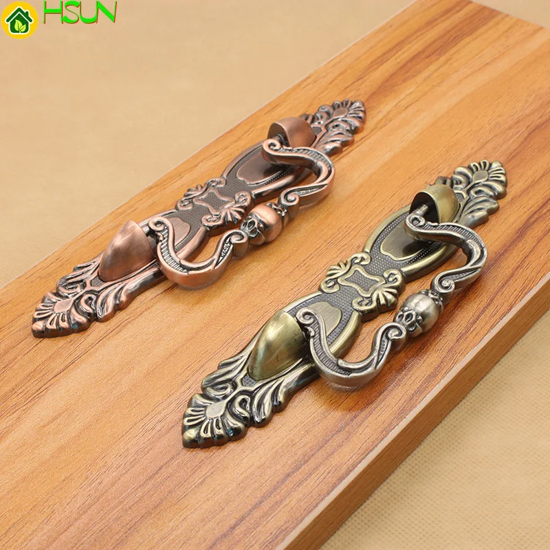 

2 pcs European antique handle zinc alloy antique red bronze handle shoe cabinet door handle drawer cabinet