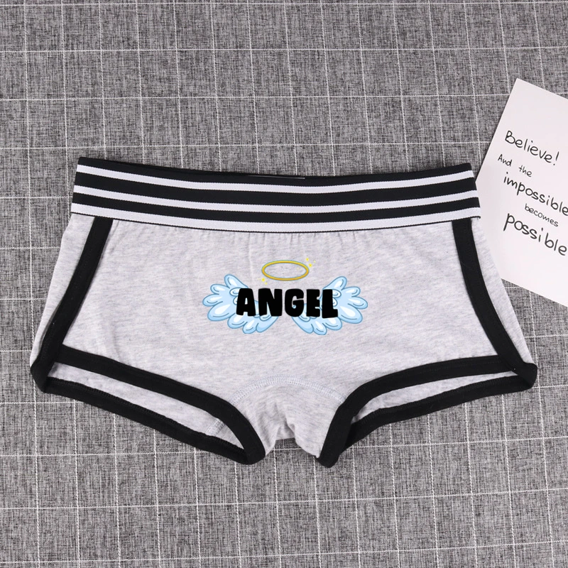 Devil Angel Matching Underwear for Couples Comfortable Lover Cotton Boxer Men Shorts Homme Lingerie Women\'s Sexy Panties