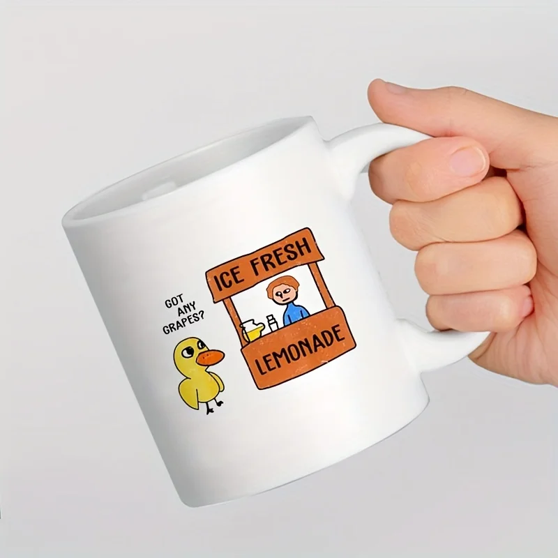 1pc Funny Sarcasm Coffee Mug Fresh Lemonade Got Any Grapes Duck Ceramic Cup Gift Christmas Mugs Christmas Gifts Decorative Cups