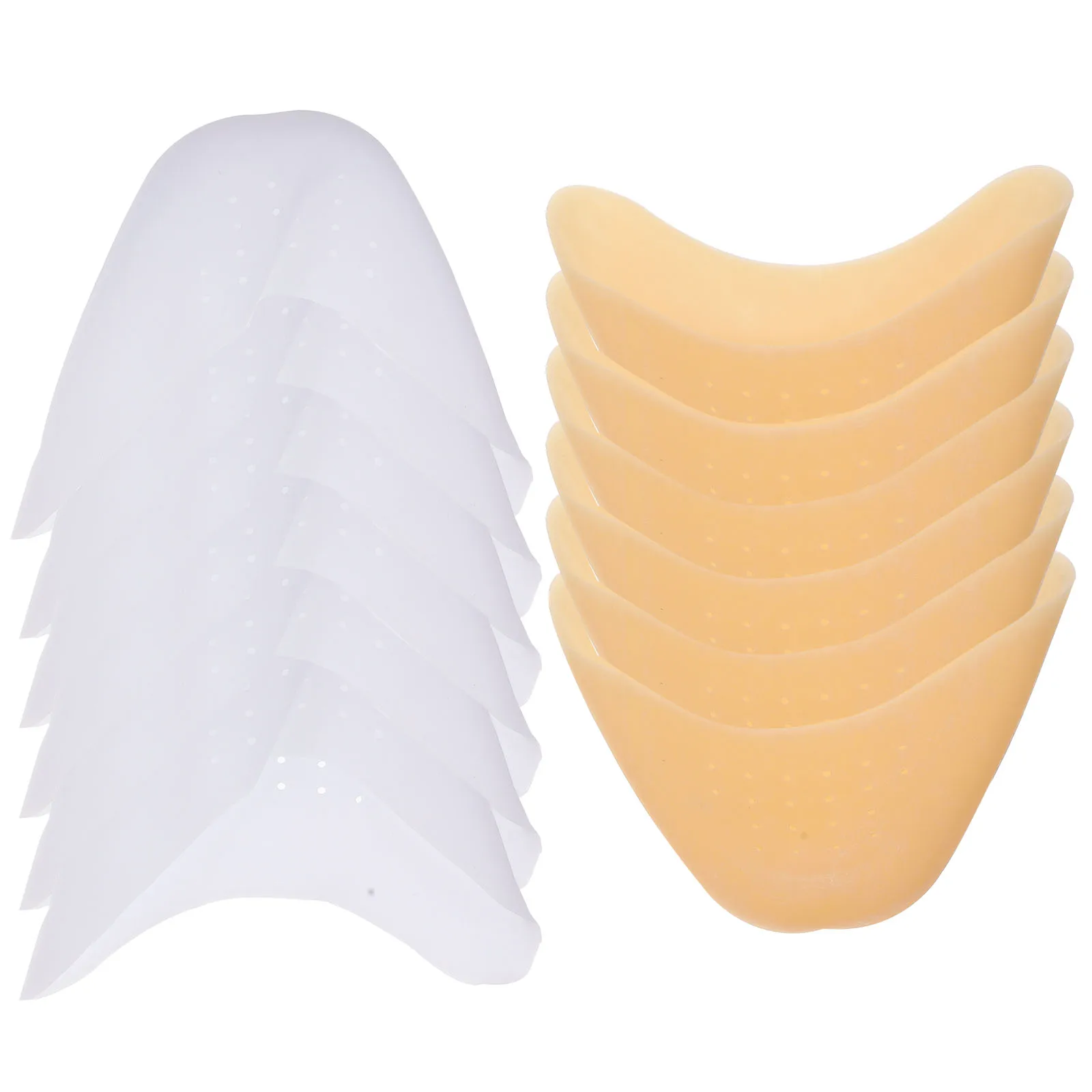 

6 Pairs White Beige Silicone Toe Pads Inserts Forefoot High Heel Protective Case Women Insoles Breathable Anti Slip Ballet Dance