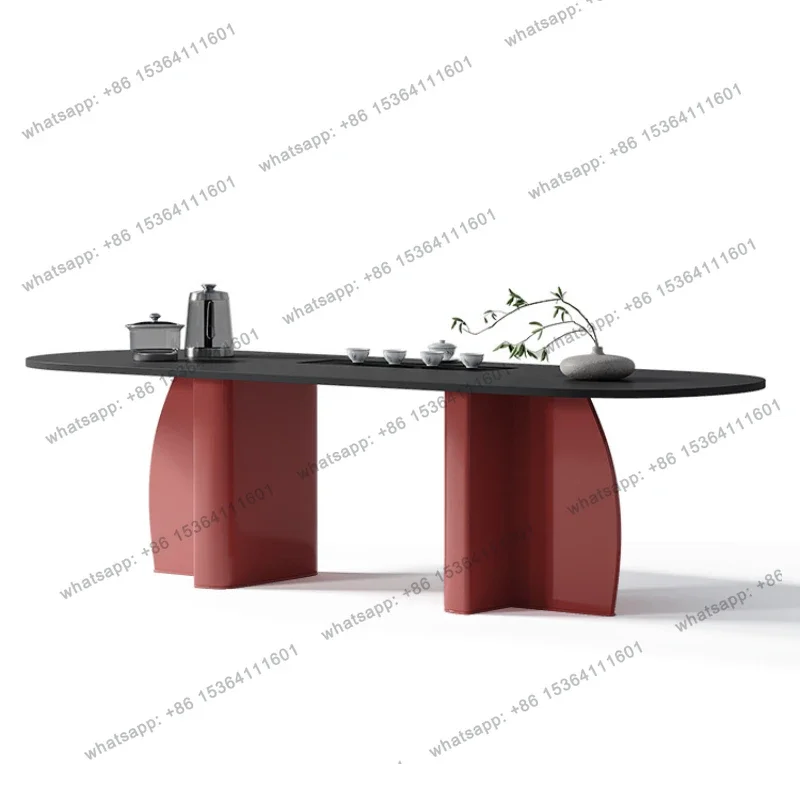 

56Stone Plate High-Grade Tea Table Light Luxury Modern Living Room Large Board Tea Table High-End Elegant