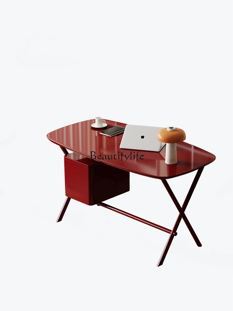 

Light Luxury Modern Simple Paint Writing Desk Office Integrated Computer with Drawer Bedroom Table