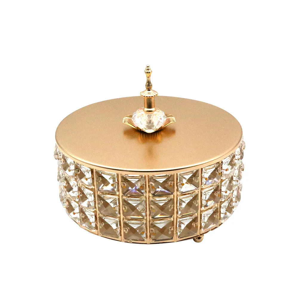 

1Pcs Elegant European Style Glass and Metal Storage Jar for Candies Fruits Snacks Pantry Organization Kitchen Counter Display