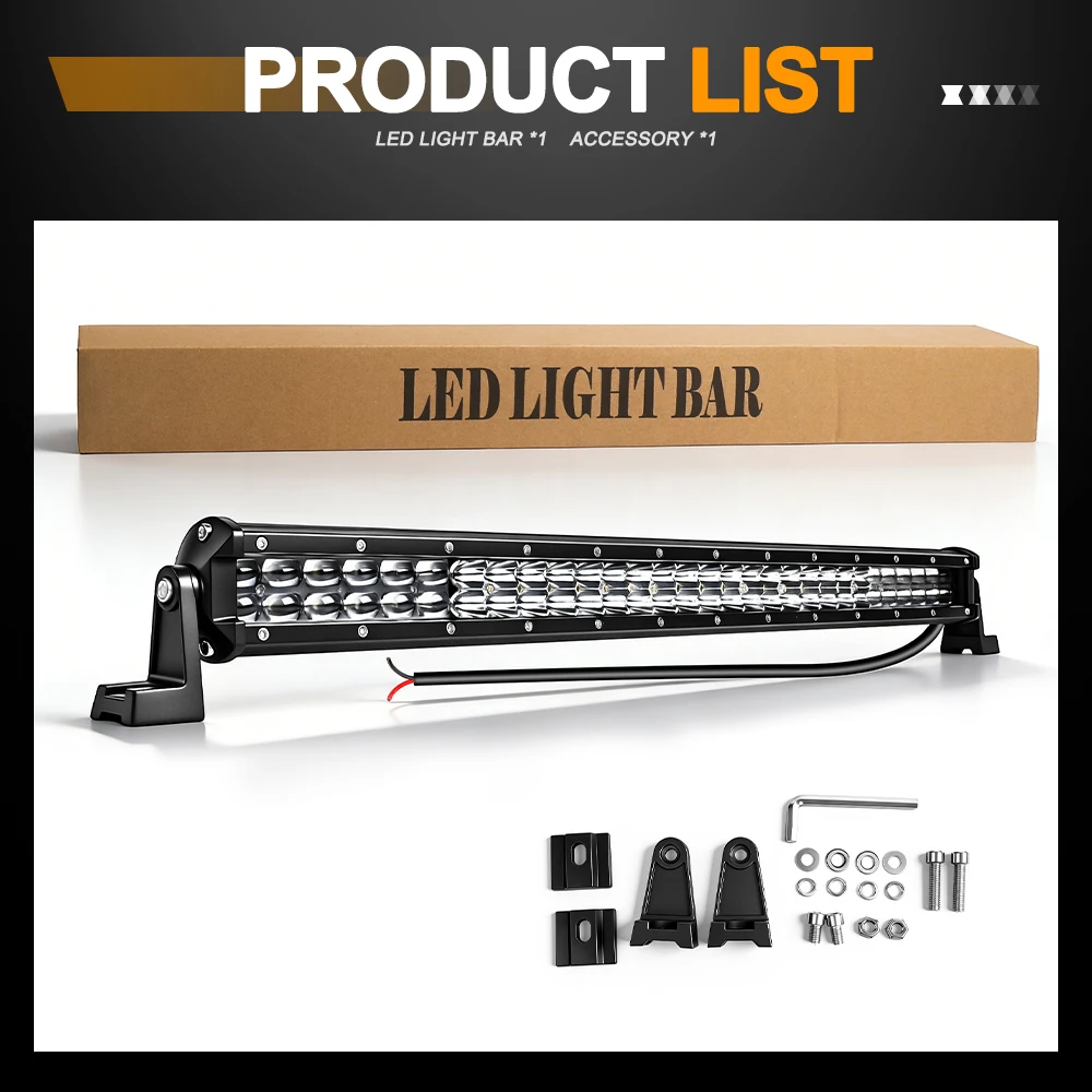 UNISHINE 15 20 24 33 42 Zoll Doppelreihige LED-Lichtleiste Weißlicht Spot+Flood Combo für Offroad-Einsatz für 4x4 Pickup Truck SUV ATV UTV 12V 24V