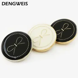 Bow Desinged Metal Round Buttons Of Clothing High Quality Black White Vintage Decor Button Sewing Accessories Needlework 6pcs/lo