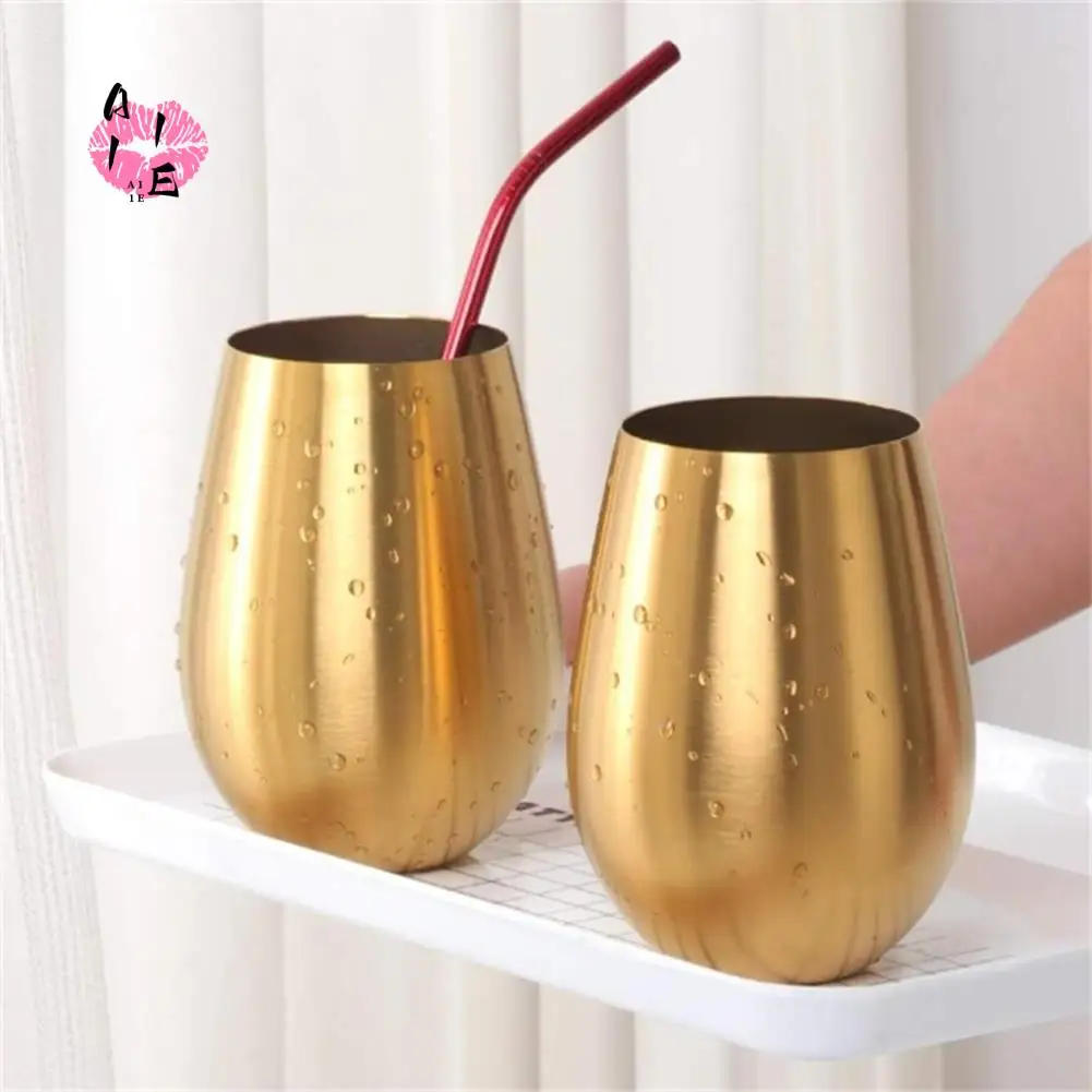 

A11E-17 Oz Stainless Steel Stemless Wine Glass, Outdoor Portable Wine Tumbler For The Pool,Camping,Cookouts,Travel -4Pcs