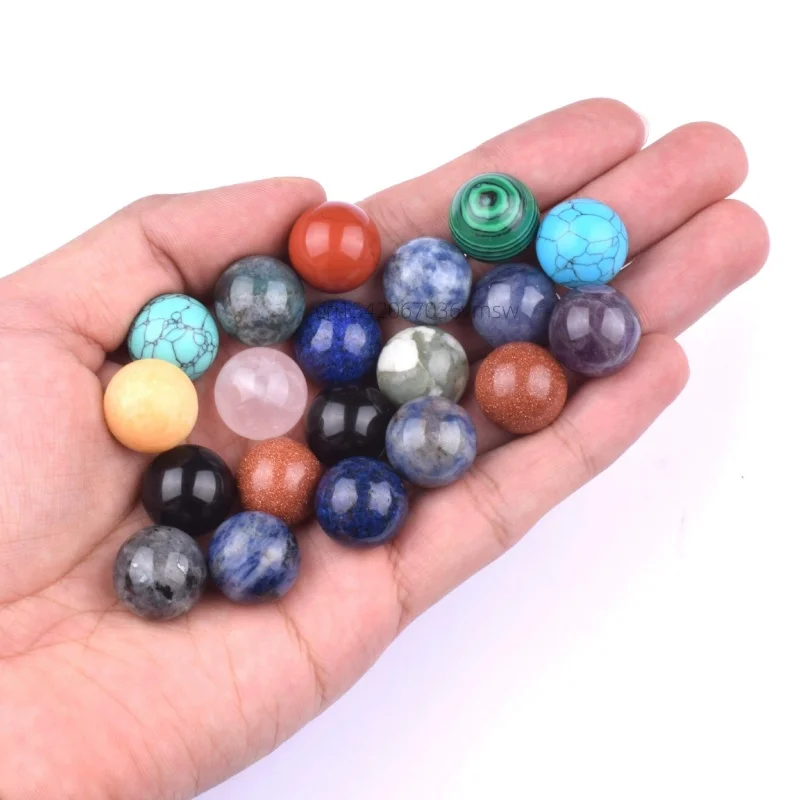 

Round Balls Natural Stone Sphere Healing Crystal Amethyst Energy Gems Globe for Jewelry Making DIY Necklace Home Decoration 16mm