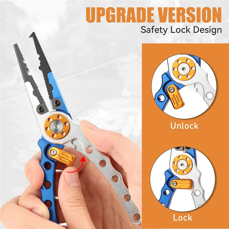 

【A87T】Aluminum Multitool Fishing Pliers Hook Remover Line Cutting And Split Ring Fishing Gear Fishing Tools Sets