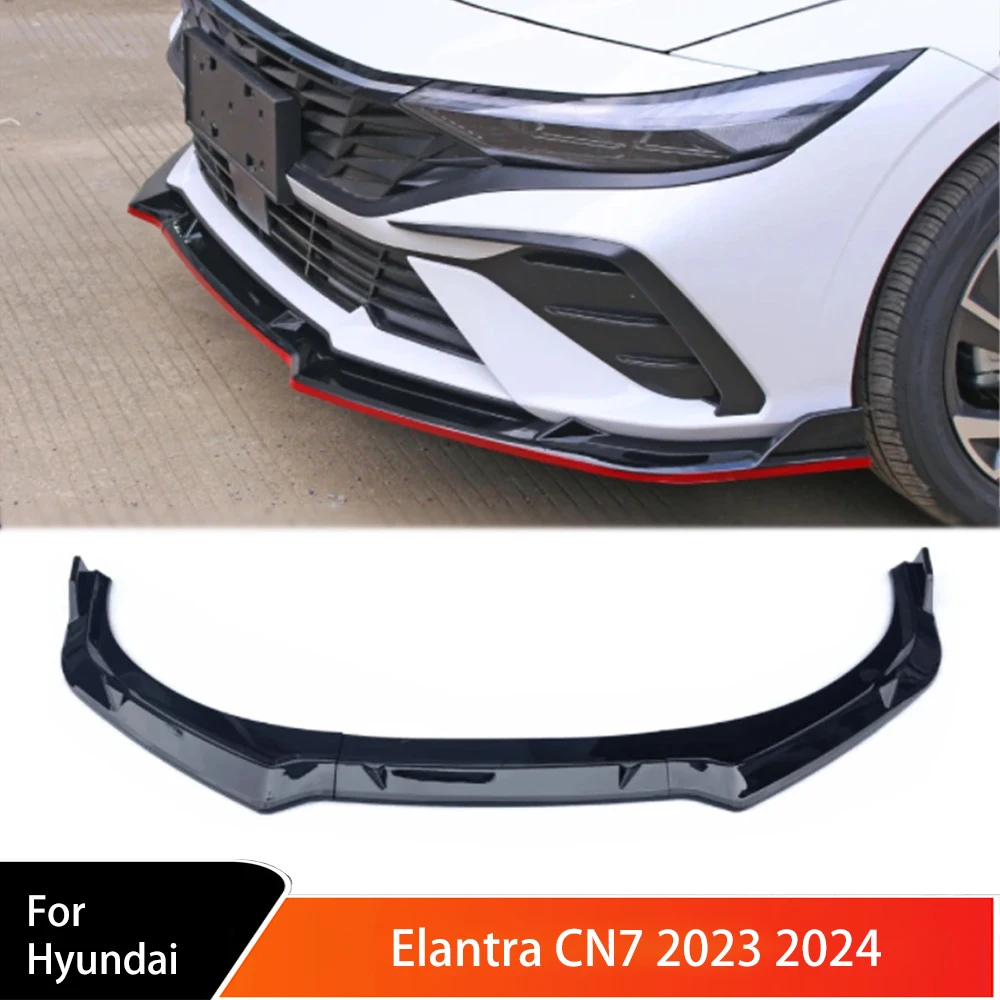 For Hyundai Elantra CN7 2023 2024 Front Bumper Spoiler Protection Front Bumper Lip Chin Body Kit Tuning Accessories