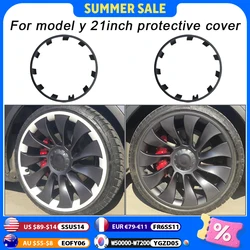For Tesla Model Y 21 Inch Rim Wheel Hub Protection Patch Protectors Wheel Guard Covers Accessories ABS Auto Exterior 2018-2024