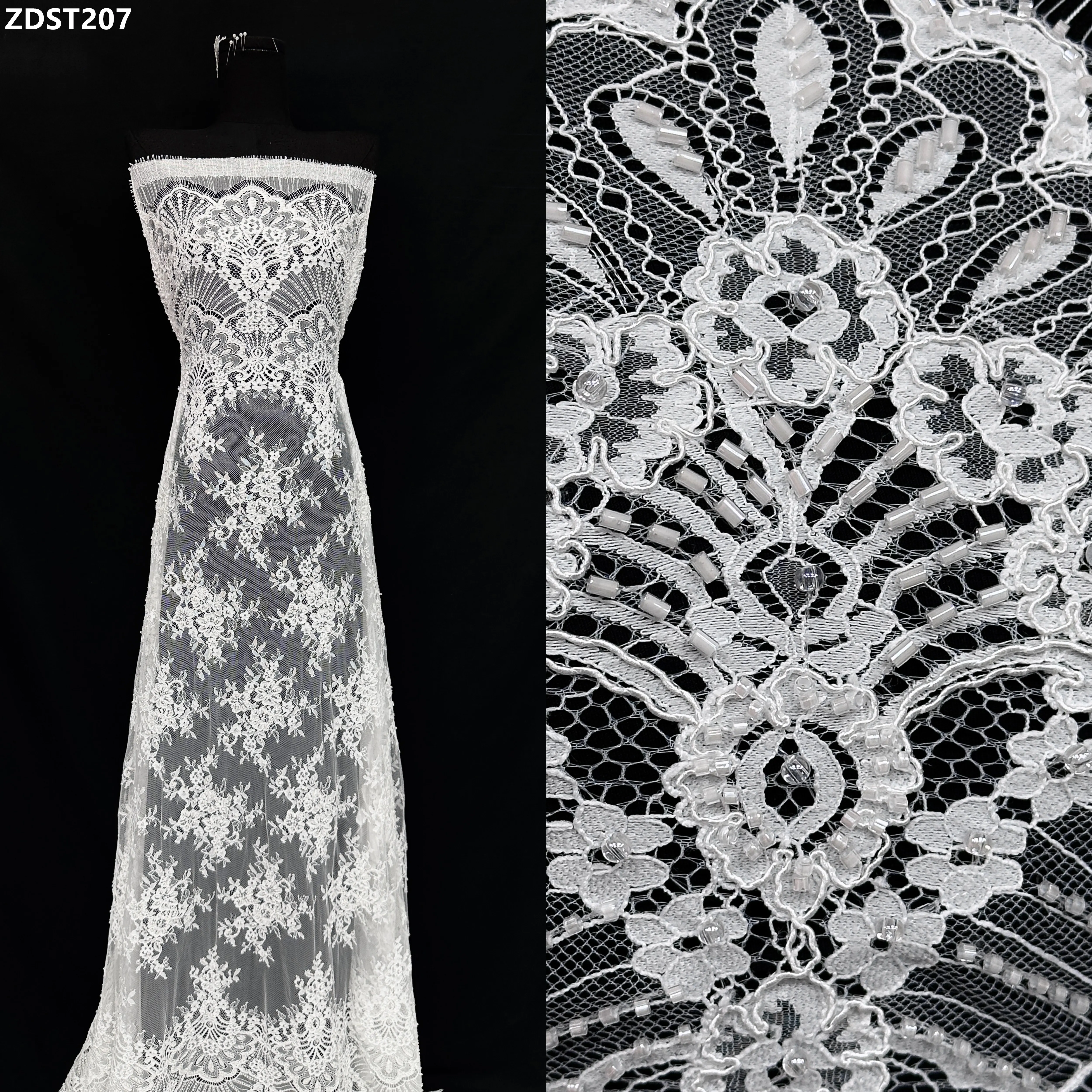 

2025 Nigerian Mesh Lace Fabric with Sequins High Quality 3.3 Yards African Lace for Party Wedding Dress
