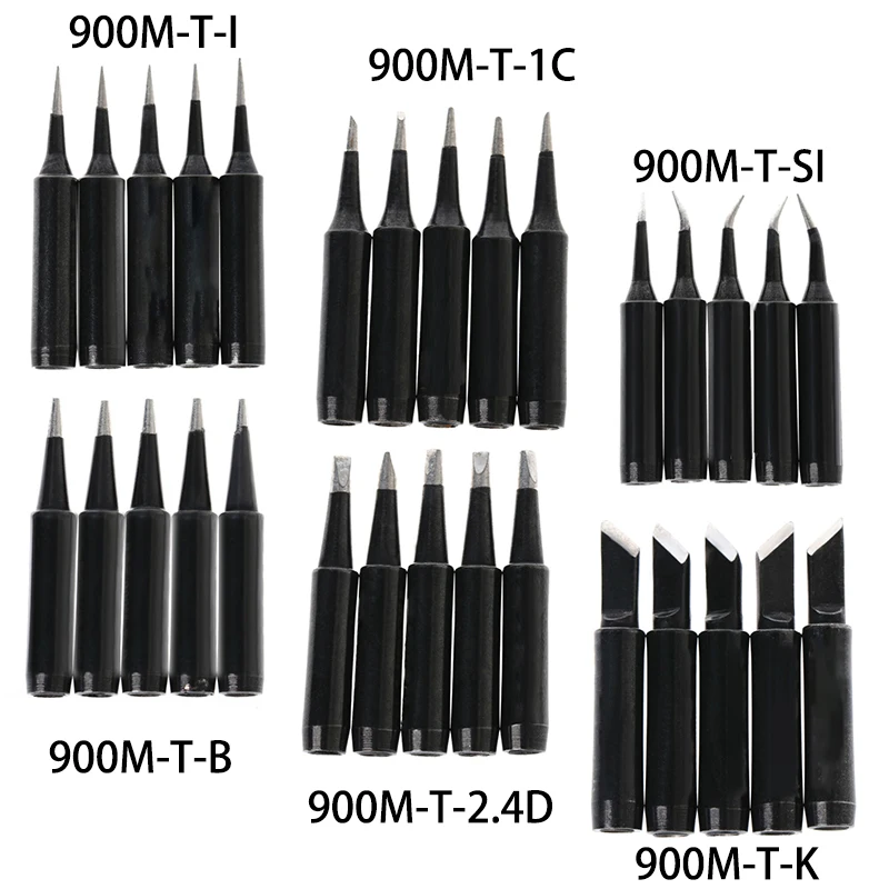 5pcs Soldering Iron Tip For Hakko 936 For 900M.933.376.907.913.951,898D,852D+ Welding Tip Mulit-type Optional