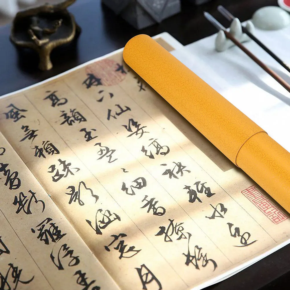 2 قطعة صندوق التمرير اللوحة الصينية الخط الفن تخزين أنبوب سميكة التعبئة والتغليف الفاخرة للأعمال الفنية والخط حجم واسع #5