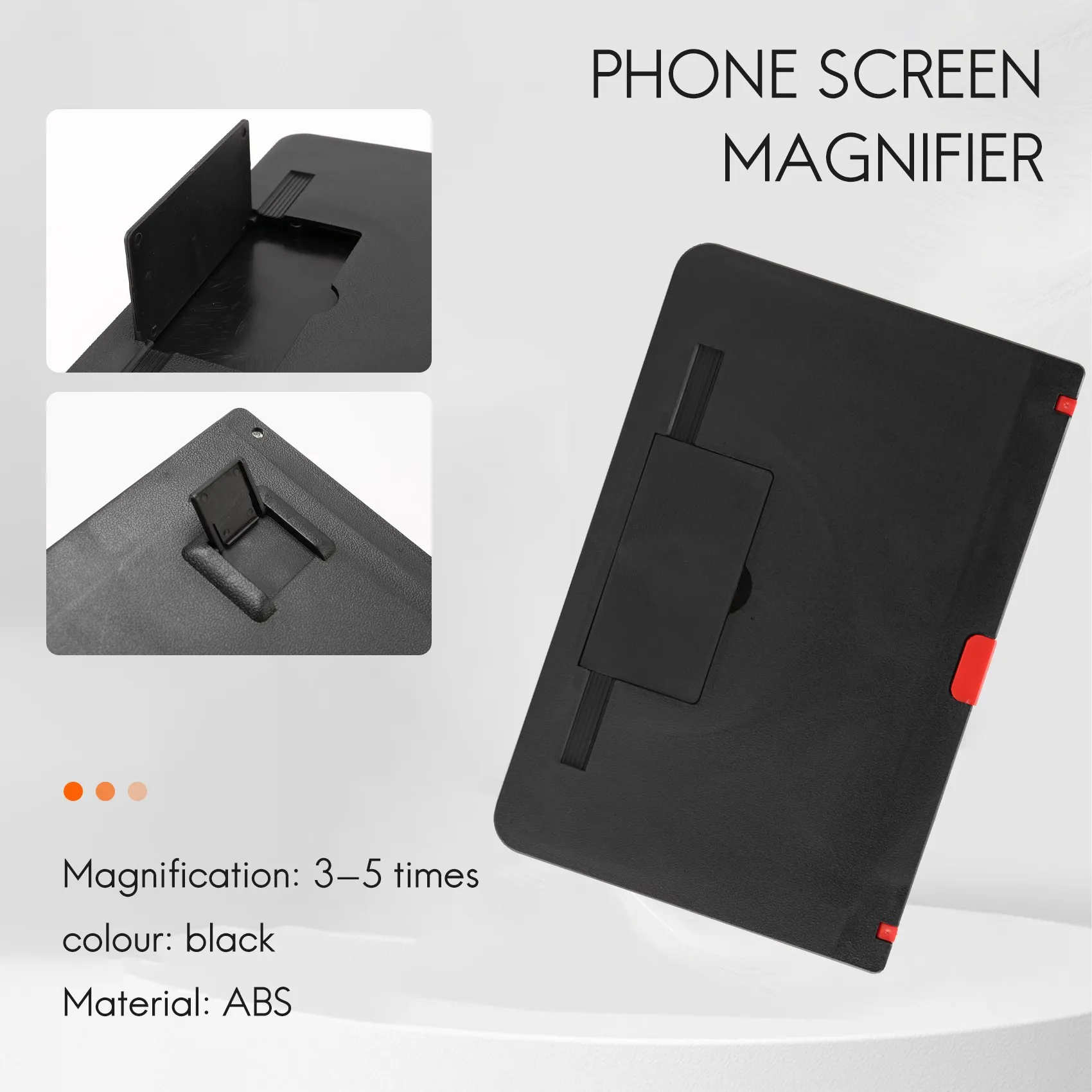 ARY-fMobile Phone Screen Magnifier 12 Inch 3D HD Video Amplifier Stand Bracket with Movie Game Black Folding Desk