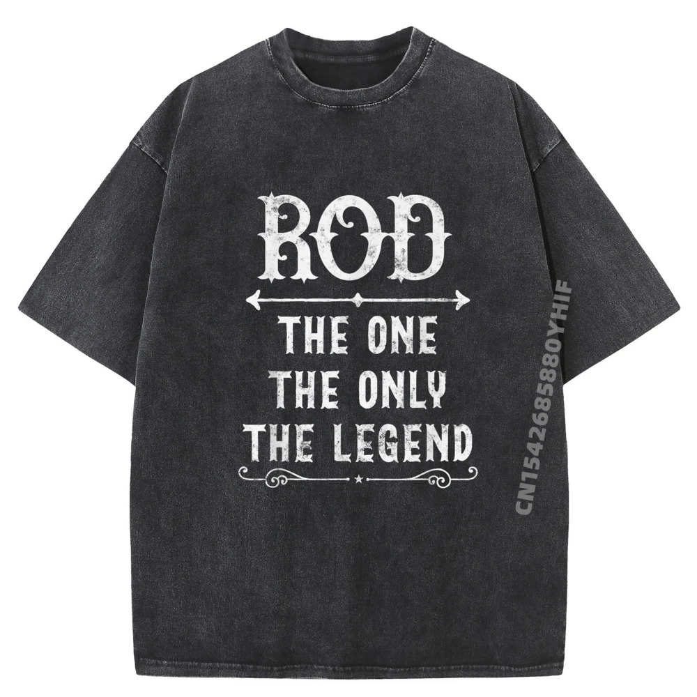 

Short Sleeve Tops & Tees Printed Premium Cotton Mens T-shirt Man Rod The One The Only Normal Tee-Shirts Retro Washed Funny