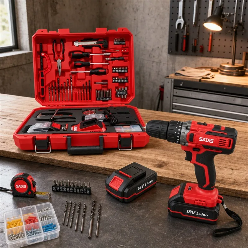 Custom 18V Radio Drill Set Impact Drill With Portable Bag - Integrated Manual Tool Set Household Tool Set Suitable For Gardening