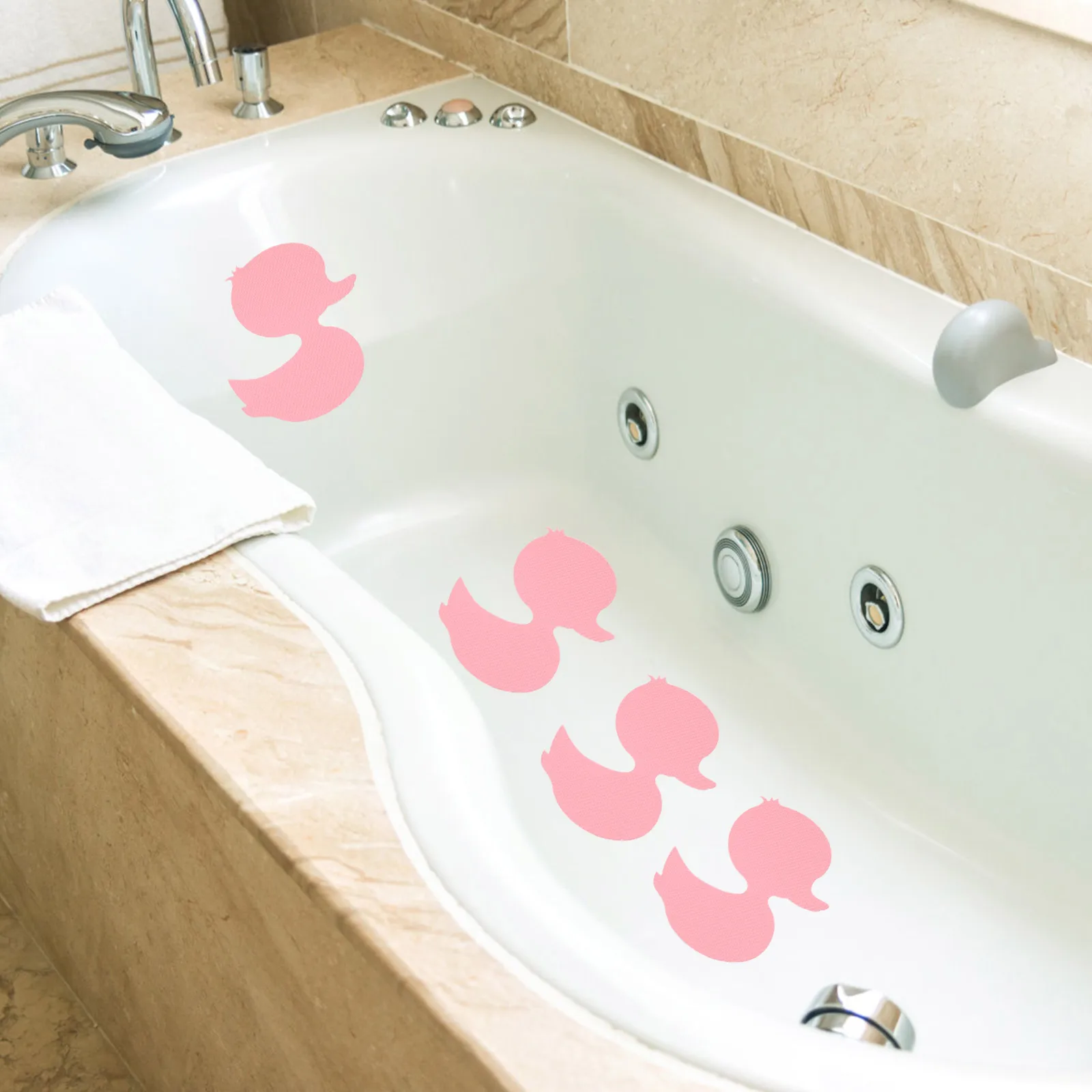 

24 Pcs Non-slip Stickers Shower Grips Cartoon Floor Bathtub Decals Animal Tomorrow Duck Child Kid