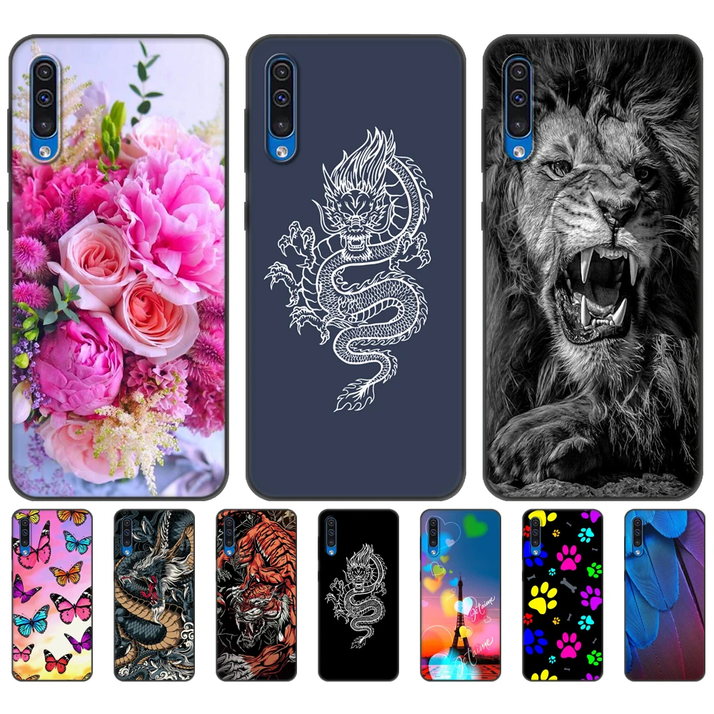 For Samsung Galaxy A50 Case Silicon Back Cover Phone Case For Samsung A50 A505 A505F SM-A505F Soft Case 6.4inch black tpu case