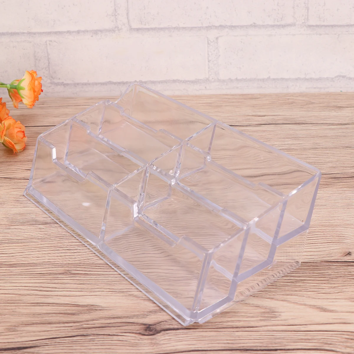 

Acrylic Business Holder School Office Desktop Supplies Business Case Stationery (Six Slots) name holder